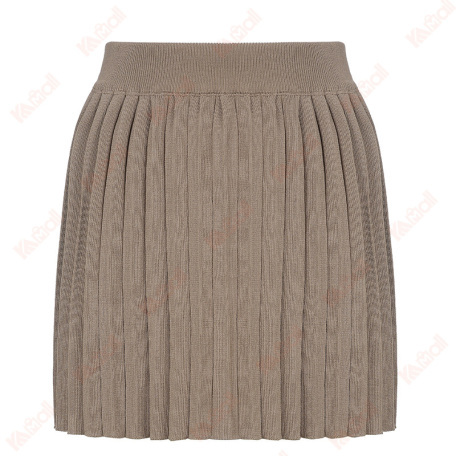 women sweet pleated khaki short skirt